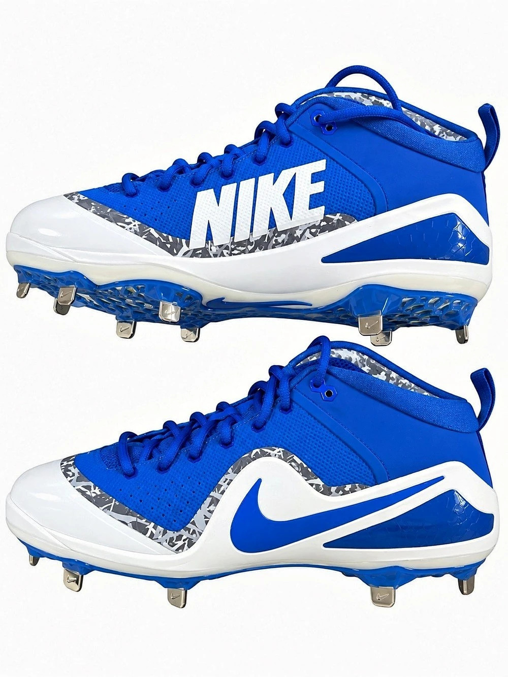 Nike Force Zoom Trout 4 Pro metal baseball cleats in  royal blue and white size